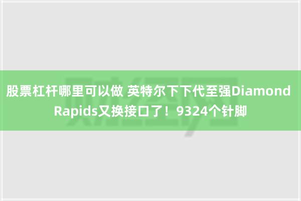 股票杠杆哪里可以做 英特尔下下代至强Diamond Rapids又换接口了！9324个针脚