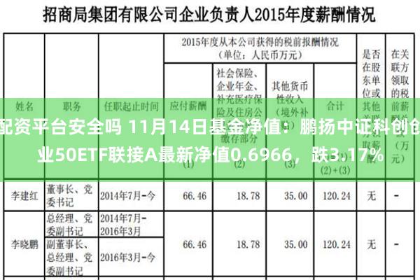 配资平台安全吗 11月14日基金净值：鹏扬中证科创创业50ETF联接A最新净值0.6966，跌3.1