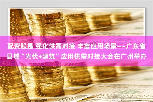 配资股是 强化供需对接 丰富应用场景——广东省县域“光伏+建筑”应用供需对接大会在广州举办