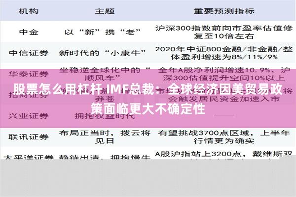 股票怎么用杠杆 IMF总裁：全球经济因美贸易政策面临更大不确定性