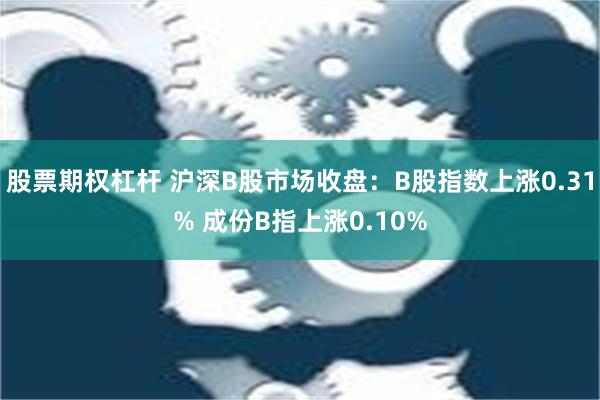 股票期权杠杆 沪深B股市场收盘：B股指数上涨0.31% 成份B指上涨0.10%